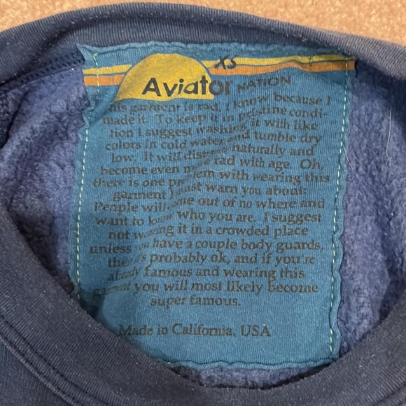 AVIATOR NATION blue lighting bolt sweatshirt. - Picture 4 of 4